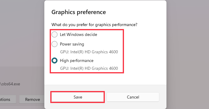 change graphics settings