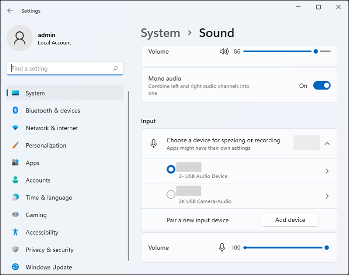 change laptop sound settings