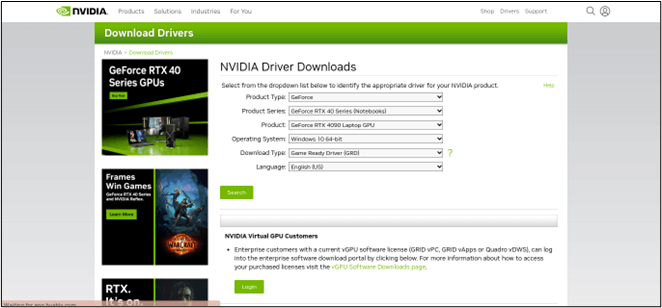 Verifique as atualizações do driver gráfico