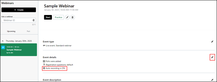 comprueba que la grabación automática está activada