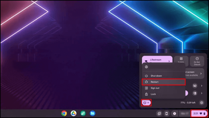 Wählen Sie Neustart