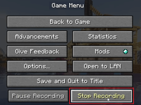 click Stop Recording