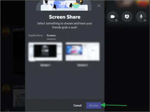 Pulsa el botón Go Live