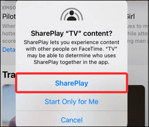 Confirm SharePlay the TV