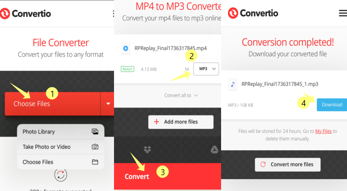 converter gravação de telefone com convertio