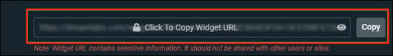Copie o URL do widget