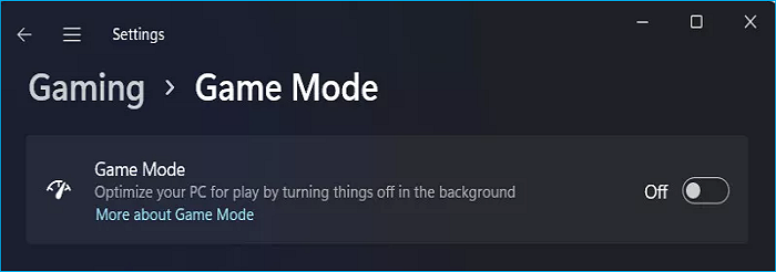 desactivar el modo de juego