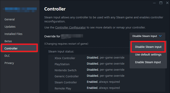 Disable Stream Input
