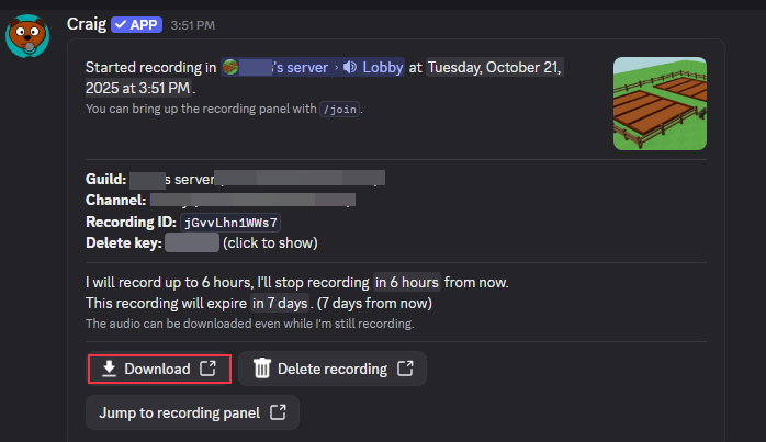 download audio file