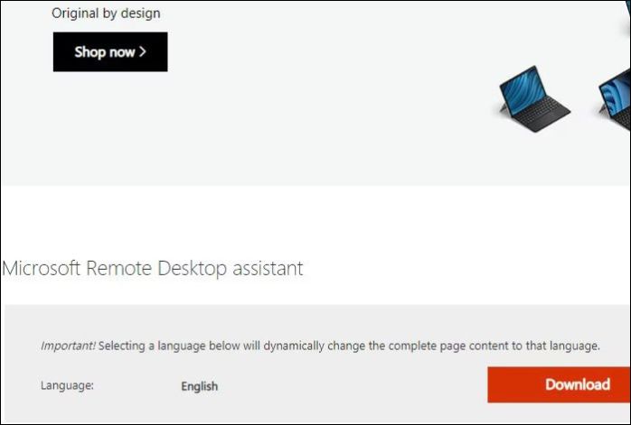 Descarga la aplicación para Windows del Asistente para Escritorio Remoto.