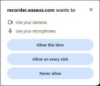 easeus online screen recorder audio permission