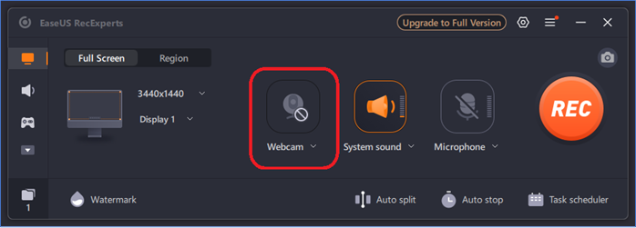 easeus recexperts webcam
