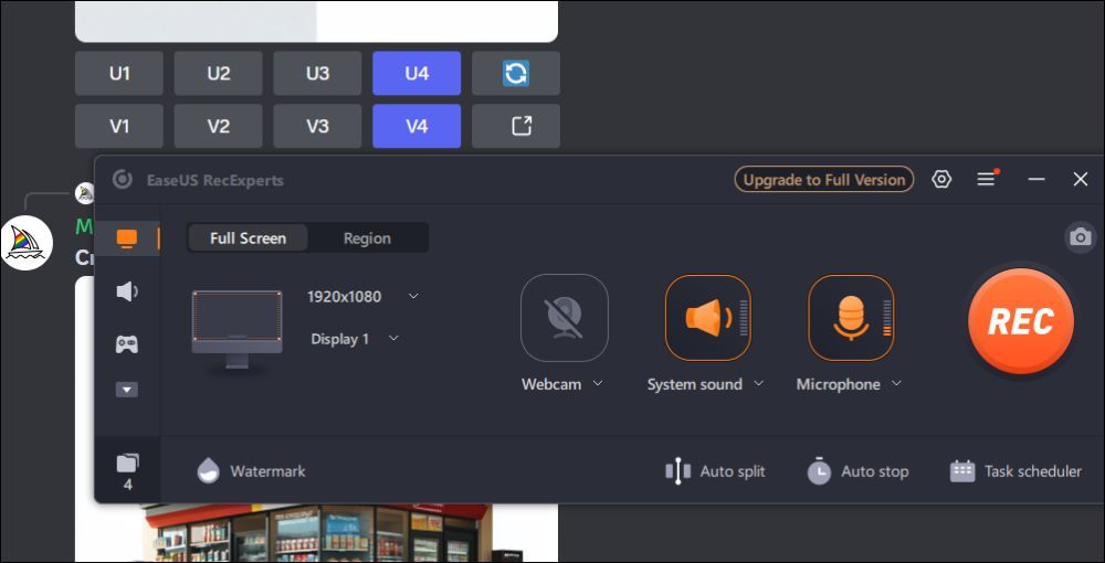 interfaz easeus recexperts