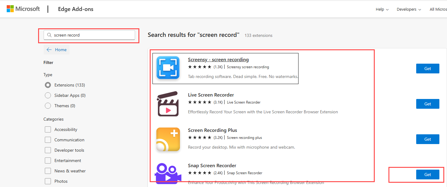 microsoft edge screen recorder extension