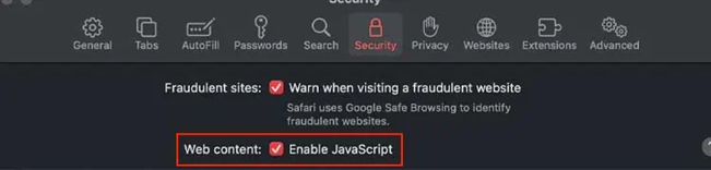 Habilitar Javascript Safari