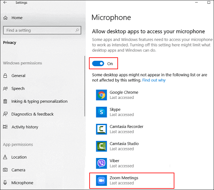 Mikrofon für Zoom-Meetings in den App-Berechtigungen aktivieren