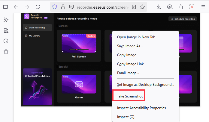firefox tirar print da tela