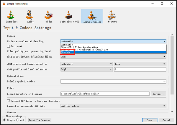 solucionar el problema de que vlc no graba 3