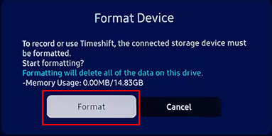 在三星電視上格式化 USB 裝置