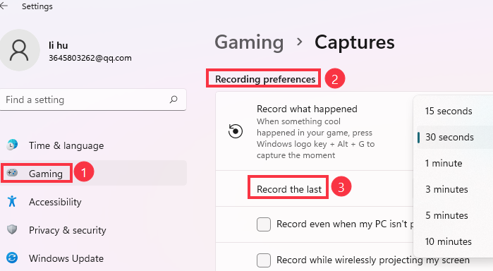 game bar change record the last time