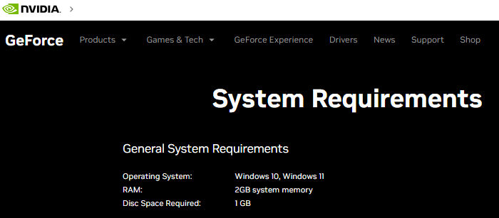 Systemanforderungen für GeForce Experience