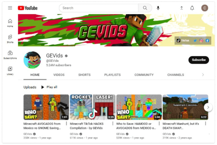 Canal GEVids no YouTube