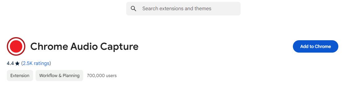 google chrome audio capture
