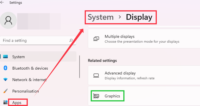 graphics settings in windows