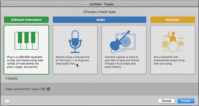 Klicken Sie auf GarageBand erstellen