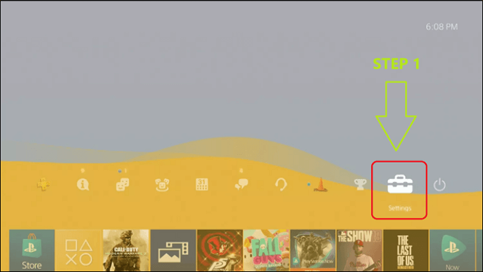 configurações do seu PS4