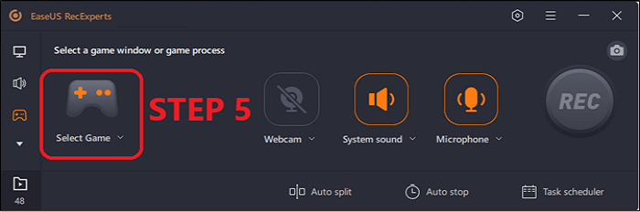 Wählen Sie die Option „Spiel“.