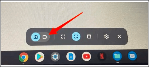 chromebook screen recording toolbar