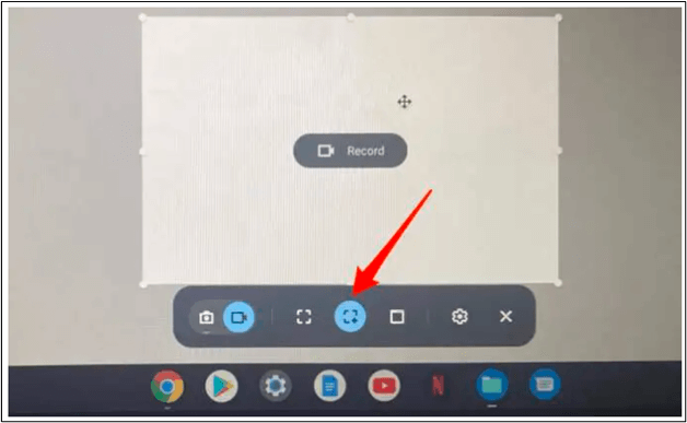 select recording area on chromebook