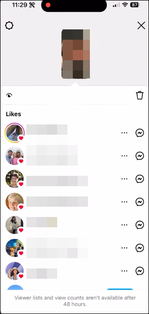 lista de espectadores de insta story