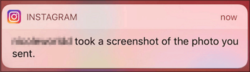 instagram screeshot notification