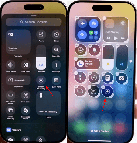 aggiungi la registrazione dello schermo al centro di controllo su ios 18 e versioni successive