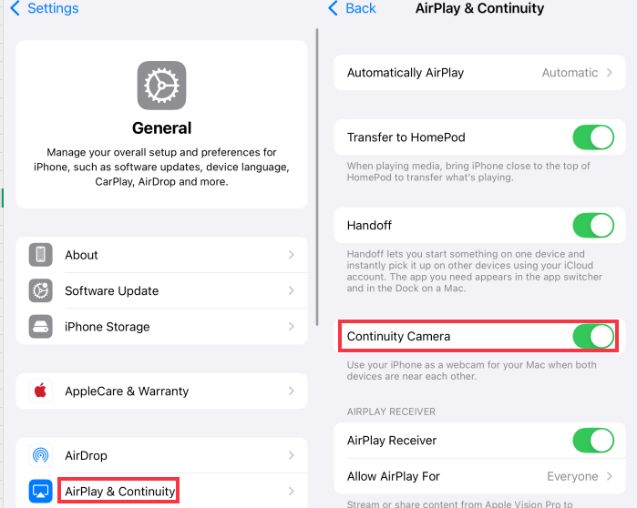 iphone continuity camera