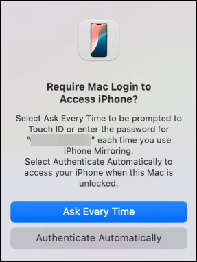 permissão de espelhamento do iphone