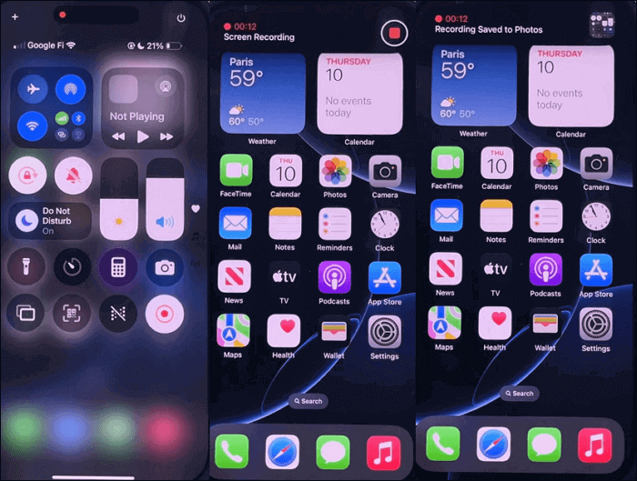 screen recording with audio iphone