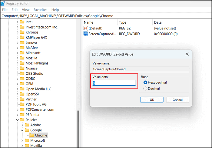 Behalten Sie unter Windows den Wert Null bei