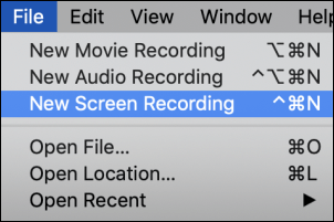 QuickTime New Screen Recording
