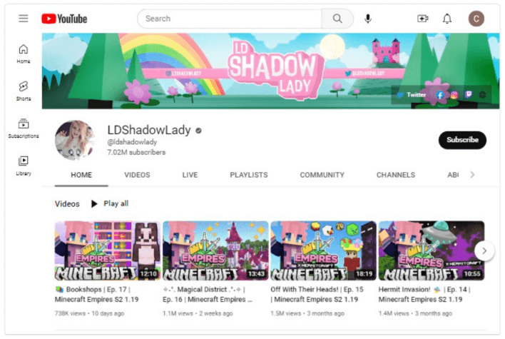 LDShadowLady YouTube