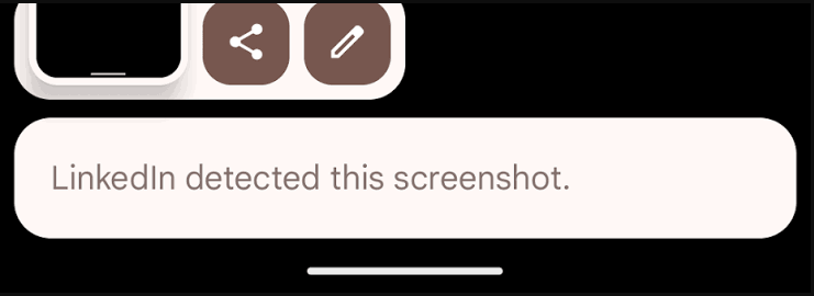 linkedin detected this screenshot