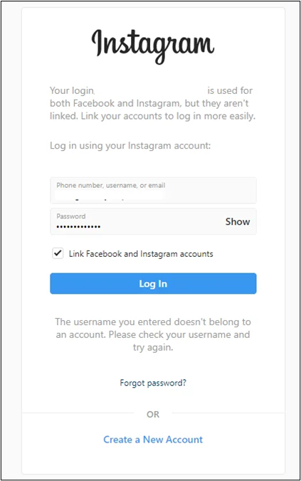 Log in to instagram on another device