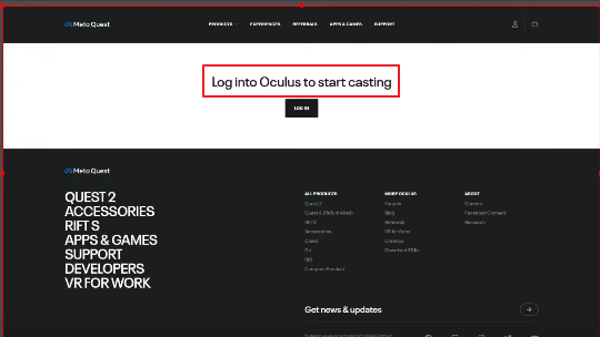 Bei Oculus anmelden und mit dem Casting beginnen