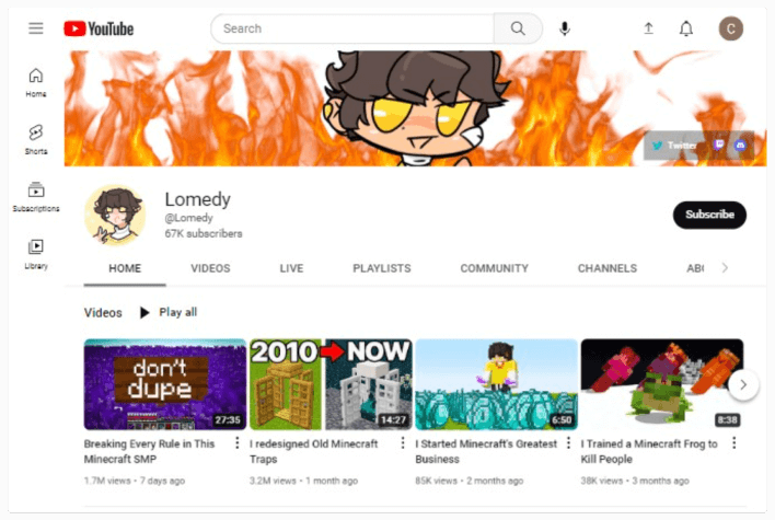 Canal Lomedy no YouTube