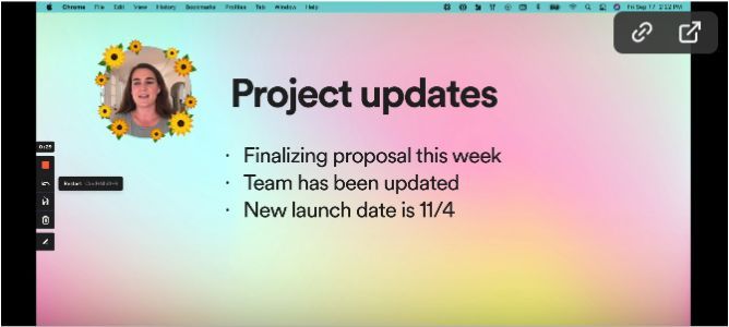 grabación de vídeo en telar