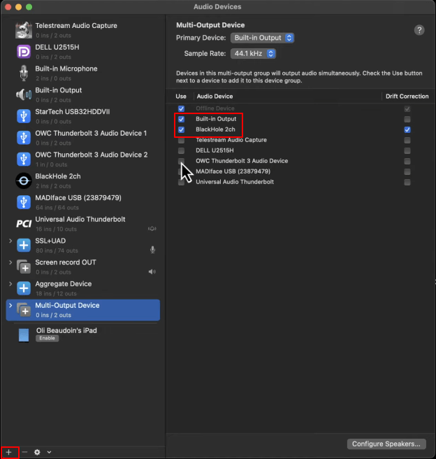 mac create multi output devices
