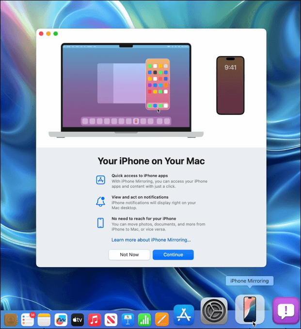 mac sequoia iphone espelhamento