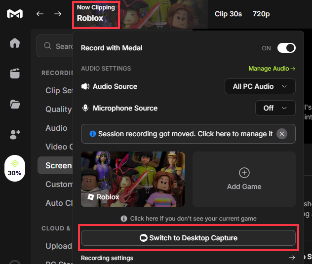 medal deskop capture